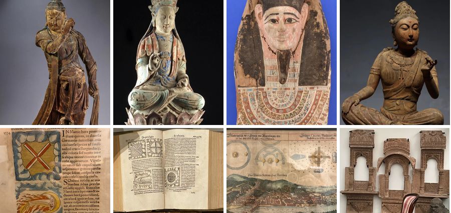 Sculptures asiatiques, sarcophage, gravures et livres anciens de la collection